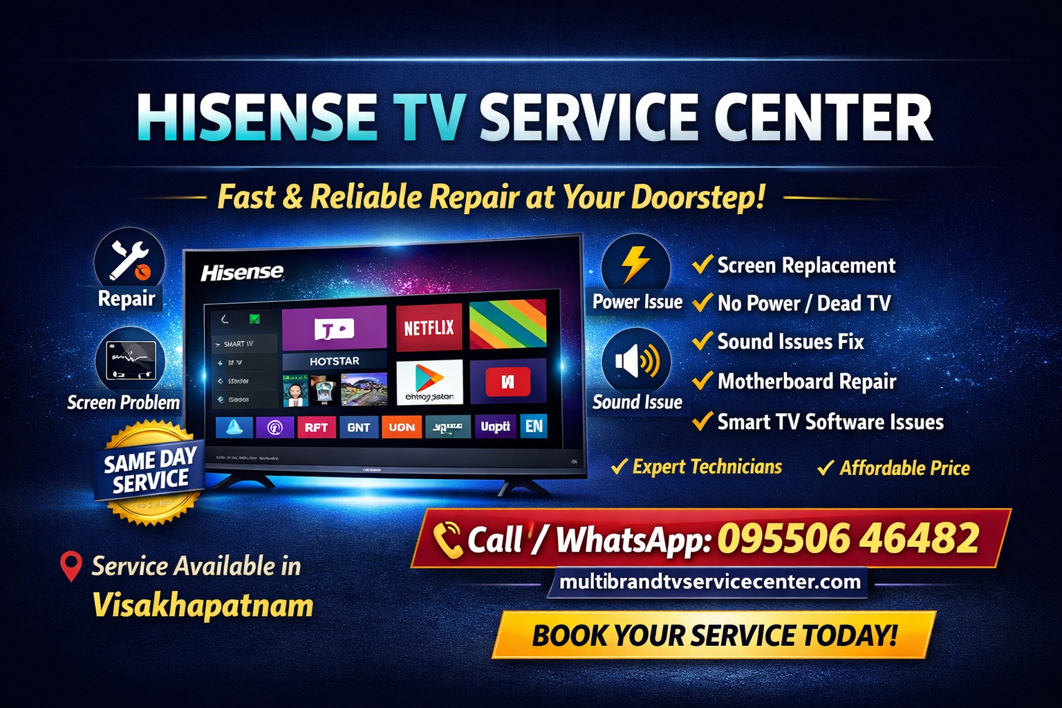 Hisense tv service center vizag