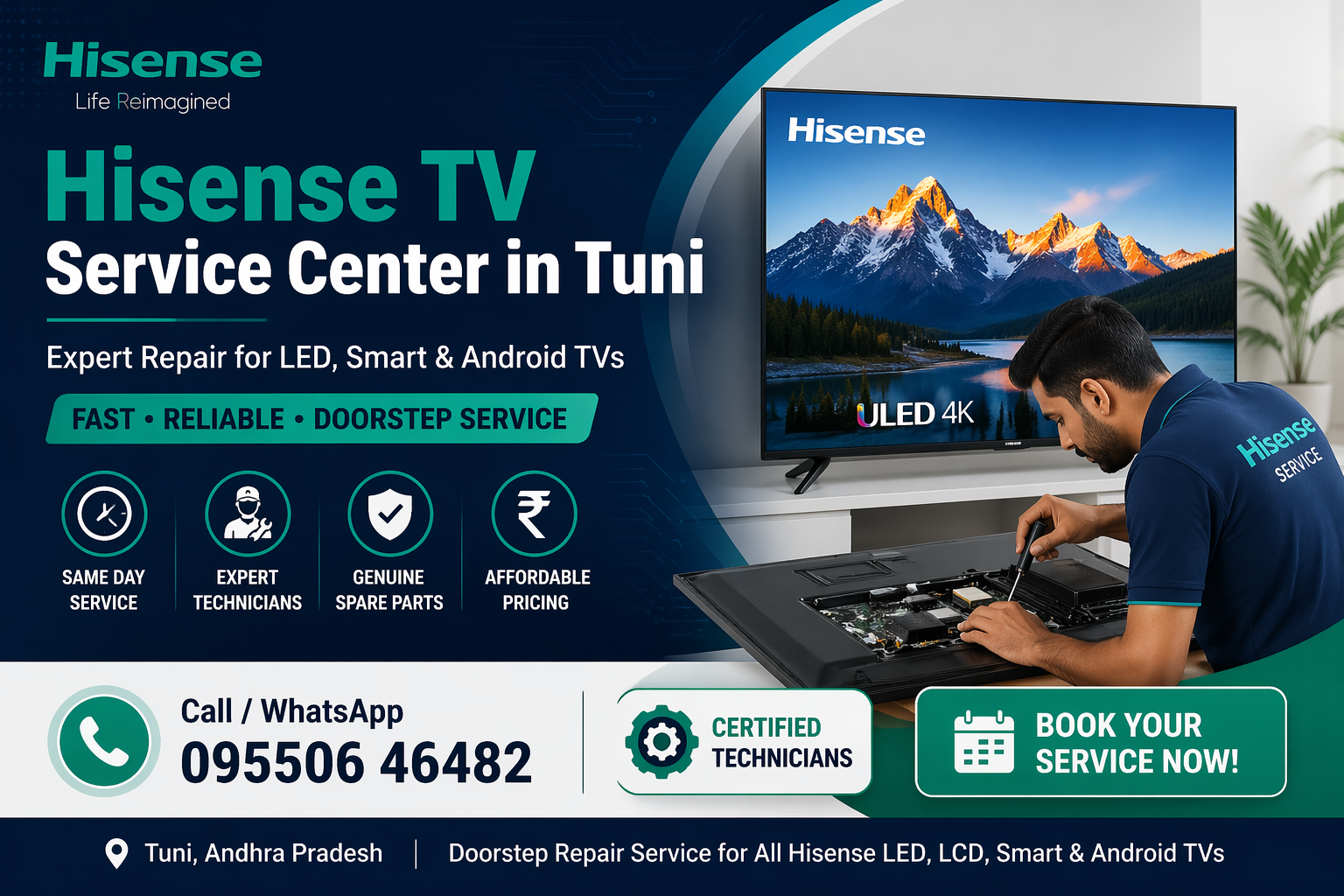 Hisense tv repair in tuni