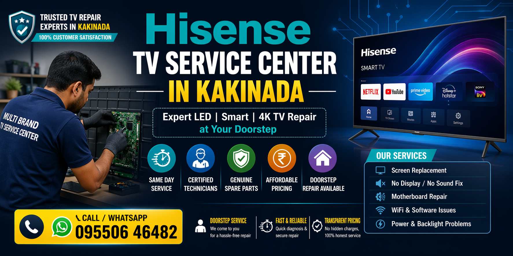 hisense tvb service center in kainada